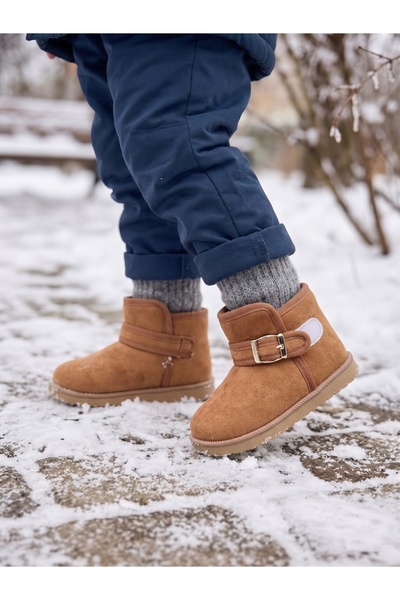 Moda Devrin Unisex dečije krznene čizme sa čičkom za van, dom, školu, vrtić, ...