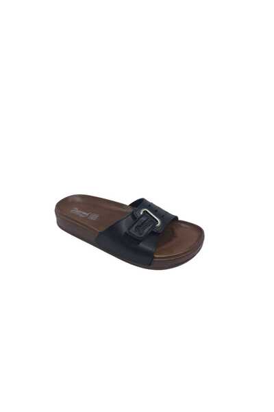 Zerhan 26102 Women's Black Velcro Daily Use Slippers