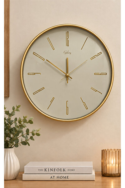 Genel Markalar VIENCO 50 cm Dekoratif Gold Duvar Saati Modern Tasarım Sessiz ...