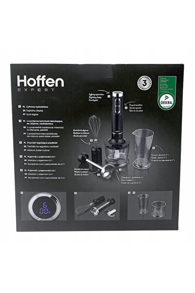 HOFFEN Blender de mână 3-în-1, 1000W, cu afișaj digital, negru