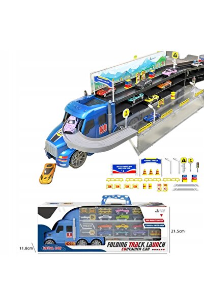 NO BRAND CAMION GIGANT TIR CU 10 MAȘINI, SET DE LANSARE, CADOU PENTRU BĂIEȚI