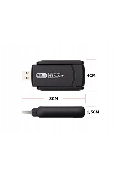 Pixel ADAPTOR REȚEA WIFI USB 3.0 1300Mbps 2.4 GHz / 5 GHz 2 ANTENE WIFI