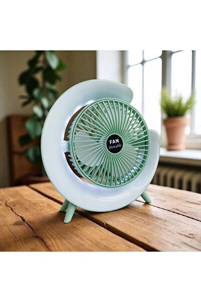 NO BRAND Ventilator portabil reîncărcabil USB cu LED RGB, ventilator de birou...