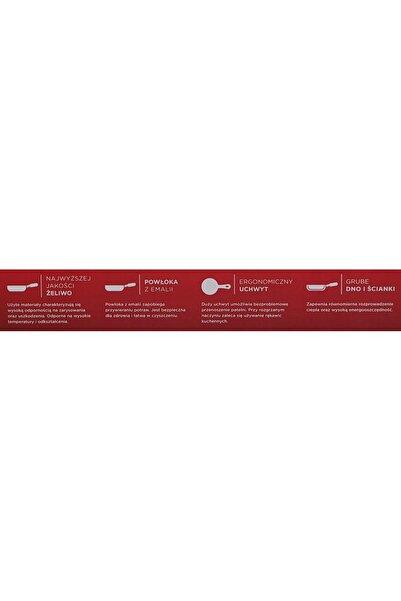 MG HOME Tigaie grill ŻELIWNA 26 cm emailată roșie dreptunghiulară