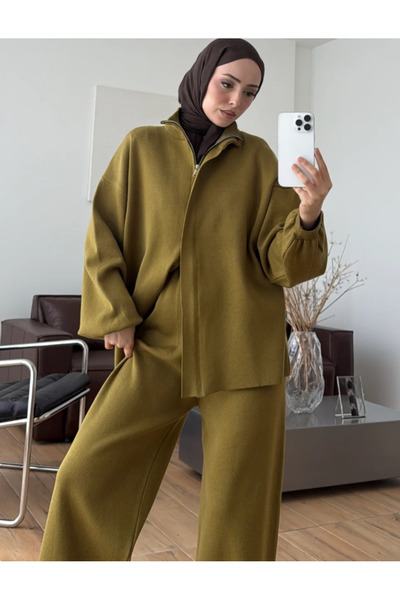 salisburys Molly Nelly Kadın Triko Fermuarlı Oversize Takım