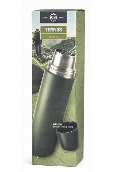 NO BRAND TERMOS WILD TREK 1L – OȚEL INOXIDABIL 304, FINISAJ MAT TURISTIC