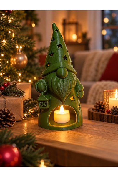 triora Glome Lighted Dwarf Tealight – Led Lighted 3D Printed Decorative Chris...