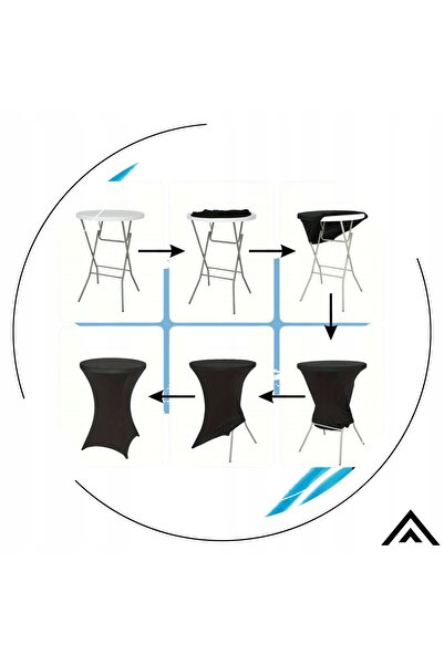 HAGE Husă pentru masă de cocktail, față de masă neagră, pentru bar, 80x110cm,...