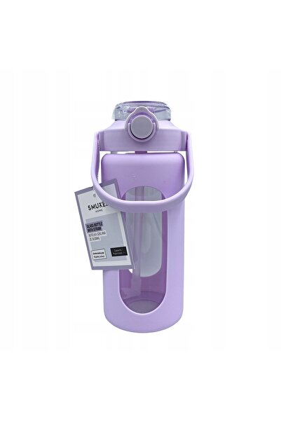 SMUKEE HOME Sticlă Smukee cu pai și mâner, 1L, capac mov