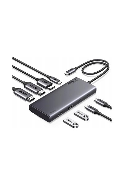 Ugreen Hub USB-C CM639 HDMI DP PD 4K60 2xUSB-C 2xUSB 10Gbps 4K 60Hz HDR