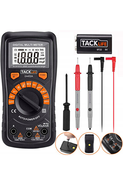 Tacklife Multimetru digital ENGiNDOT TRMS 6000 AC DC, măsurare temperatură, c...