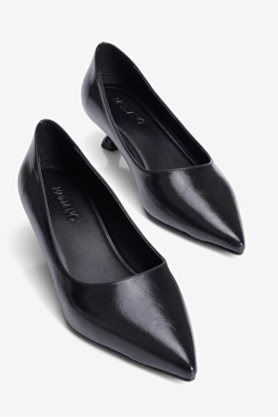 Mubiano Women's High Heel Shoes Stiletto Pointed Toe Short Heel Vanna Black