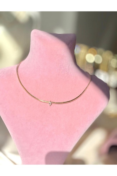 Genel Markalar Damla Kristal Taşlı Choker Kolye