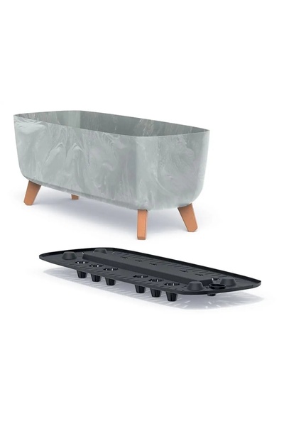 Prosperplast Ghiveci pe picioare Gracia, efect beton, 58cm