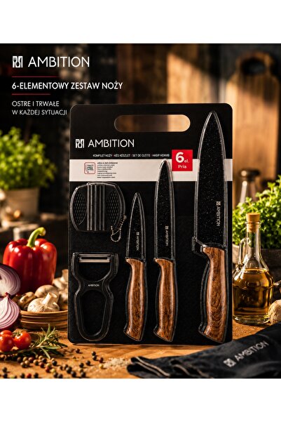 Ambition Set de cuțite din oțel inoxidabil Pria, 6 piese