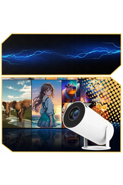 NO BRAND Proiector Flipper 4K Rotativ Portabil LED cu Difuzor Android WiFi Mic