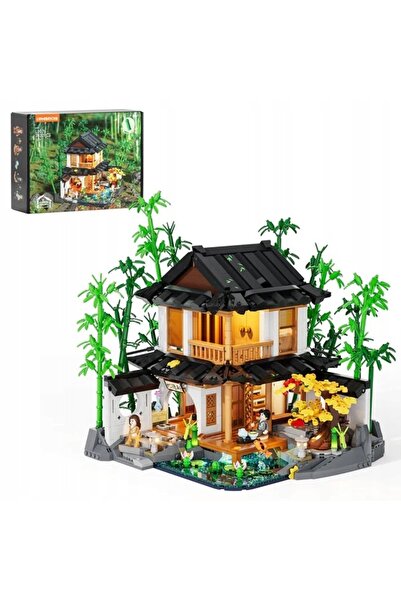 LUMIBRICKS Set de blocuri de construcție Casă de Bambus cu iluminare LED 2432...