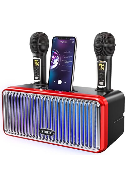 NO BRAND Boxă Karaoke LED Bluetooth + 2 Microfoane UHF Portabilă pentru toată...