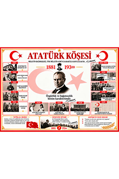 PRİME Concept Atatürk Köşesi 100x140 cm büyük boy Vinil branda