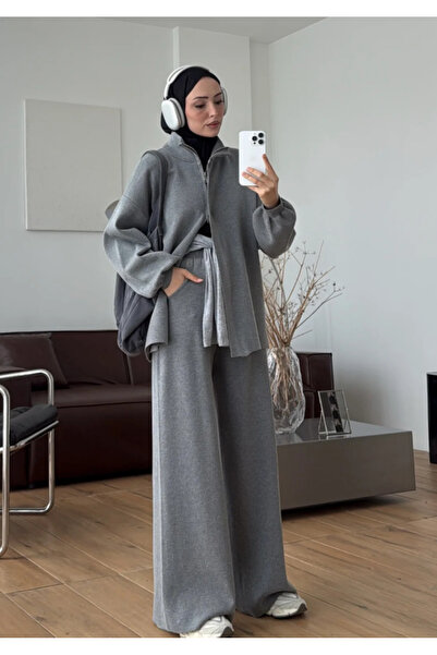 salisburys Molly Nelly Kadın Triko Fermuarlı Oversize Takım