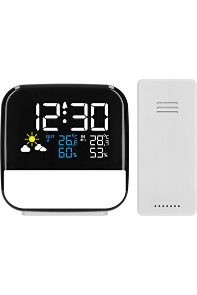 Browin Stație meteo wireless cu ceas, ceas deșteptător, lampă și higrometru