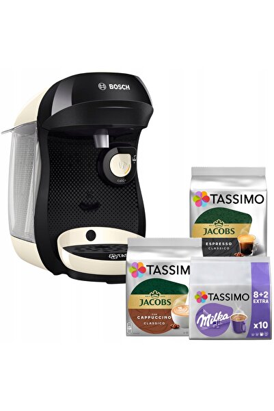 Bosch Aparat de cafea cu capsule Tassimo Happy Friendly TAS107E + set de capsule