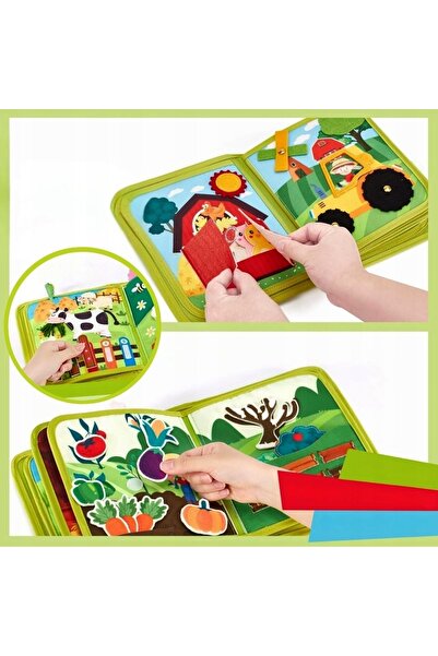 NO BRAND Broșură textilă educativă senzorială manipulabilă