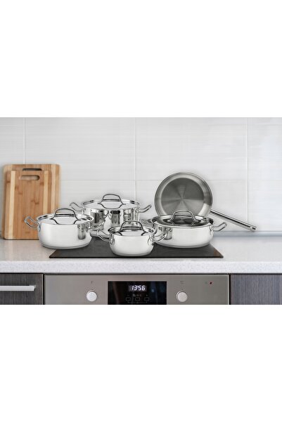 NO BRAND Set de 9 vase din oțel inoxidabil ELLE Home