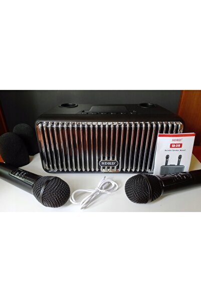 NO BRAND DLARA Boxă Karaoke LED Bluetooth + 2 Microfoane UHF Portabilă Auriu