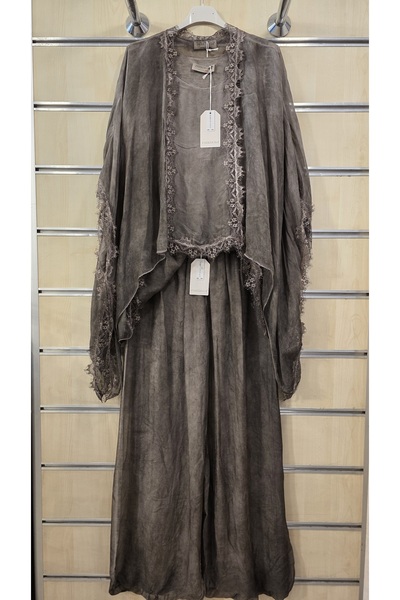 Park Moda Italian 3-Piece Silk Set with Fringe Detail