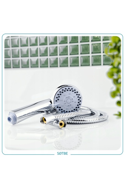 SOTBE Set cap de duș + Furtun de duș cu pulverizator, cromat