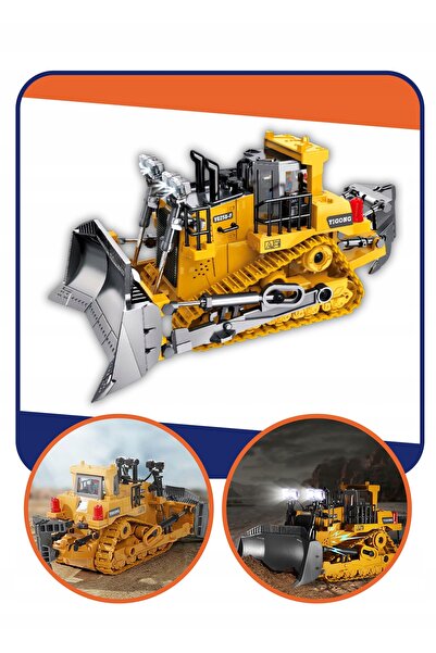 NO BRAND SPYCHACZ BULDOZER REALIST CU TELECOMANDĂ RC, CU SUNEȚE ȘI LUMINI