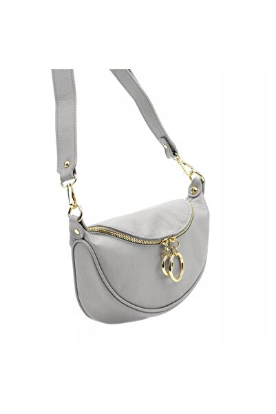 Vera Pelle Geantă de piele DOLLARO tip crossbody LUKA popiel
