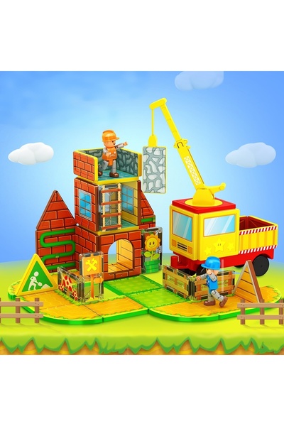 NO BRAND Set de jucării educative de construcție cu blocuri magnetice, 45 de ...