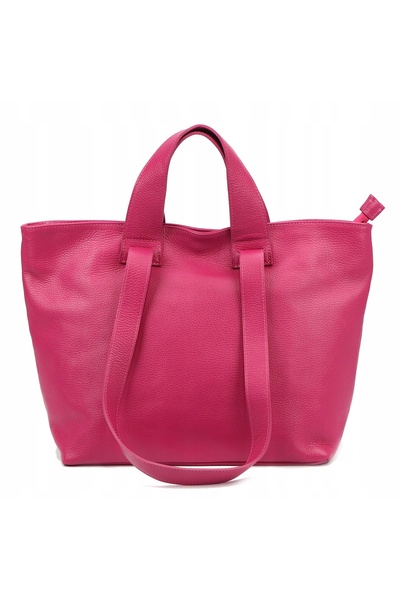 Vera Pelle Geantă de mână din piele, clasică de damă, A4 LUKA DOLLARO fuchsia