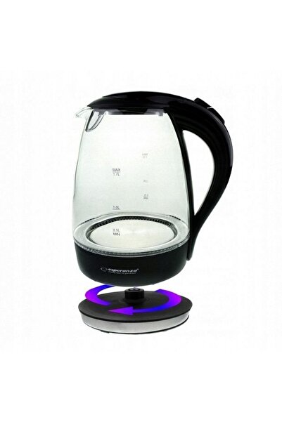 ESPERANZA Fierbător electric LED fără fir, din sticlă, 1,7L