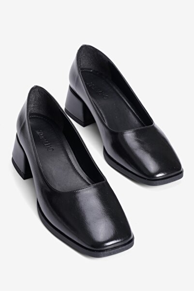 Mubiano Women's High Heel Shoes Square Toe Thick Heel Margo Black
