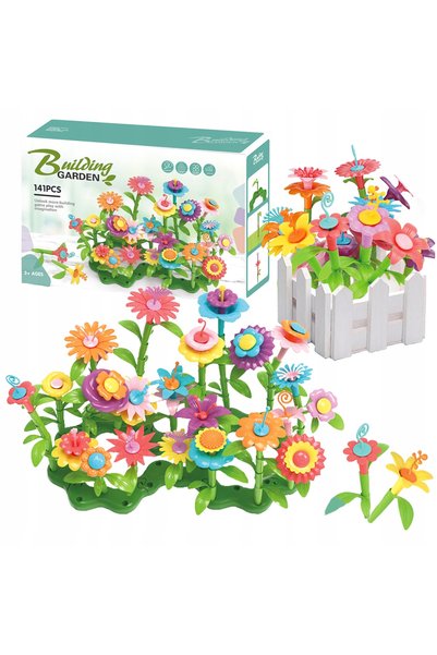 NO BRAND Piese de construcție FLORI set mare plăci florale 141 de piese