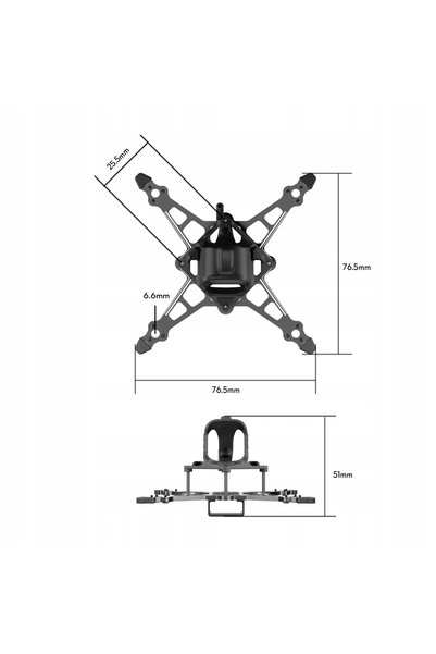 NO BRAND Kit cadru Rama Flywoo Firefly18 Analog / HDZero / Walksnail V3