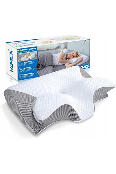 NO BRAND HOMCA pernă ergonomică cervicală 2 în 1 cu memorie, gri, pentru dorm...