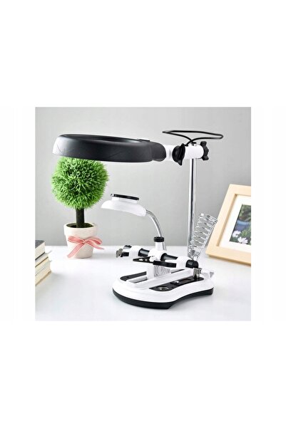 verk group Kit de lipit cu a treia mână, iluminare LED și lupă LED cu suport