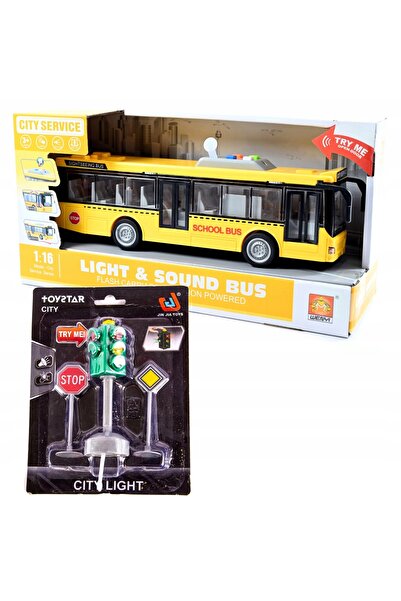 Midex Autobuz școlar interactiv mare, cu lumini, sunete și LED-uri, de plimba...