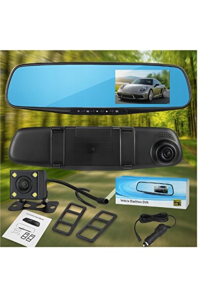 NO BRAND Cameră auto înregistrator video în oglindă 1080P FULL HD + card SD 32GB