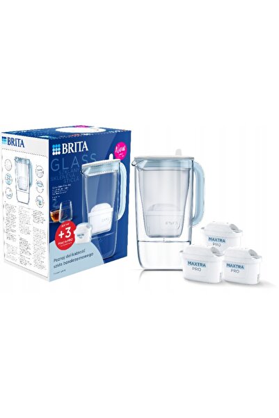 BRITA Dzbanek Glass Blue + 3 rezerve Maxtra Pro Pure Performance