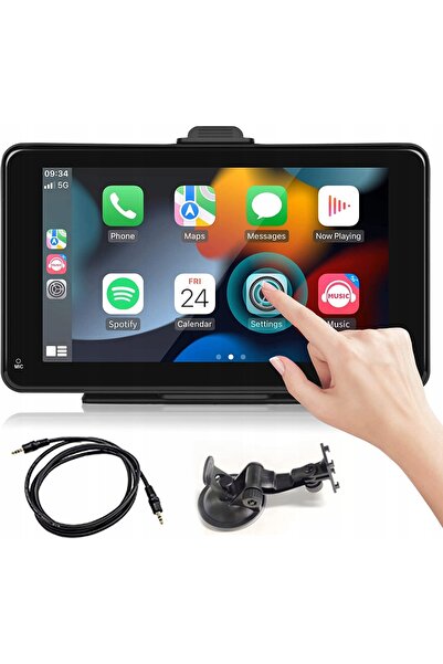 NO BRAND Radio auto portabil de 10.4 inch cu Apple CarPlay, Android, GPS, Blu...