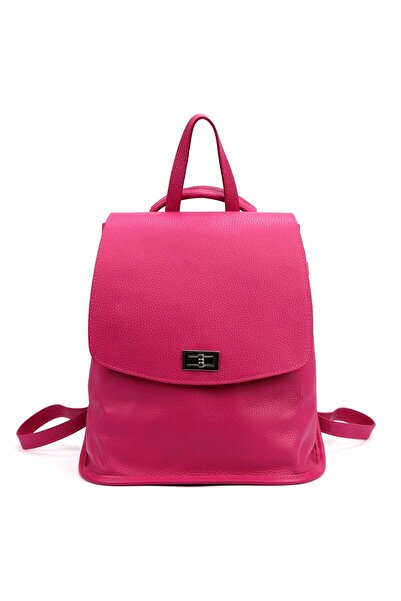 Vera Pelle Rucsac Luka din piele urban de damă elegant DOLLARO A4 fucsia