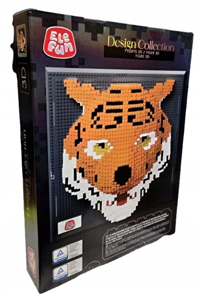ELEFUN COLECȚIA DESIGN Micro blocuri TIGER 3D 2186 Set mare