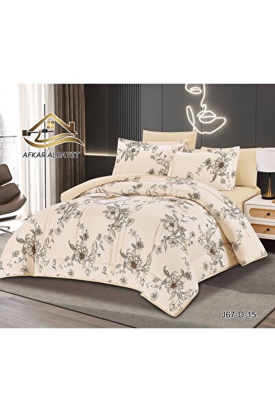 Afkar Albayet Floral Nefren Summer 6 Piece Microfiber Bedspread - Quilted Com...