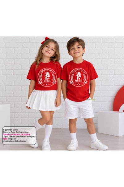MiniHouse ATATÜRK BASKILI 29 EKİM KİŞİYE ÖZEL İSİM YAZILI T-SHIRT %100 PAMUK