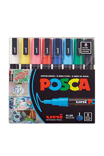 POSCA Uni Su Bazlı Marker Seti PC-3M 0.9-1,3mm 8li